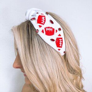 Wisconsin Ohio College Univ Football Fans Team Colors Bead Crystal Headband NEW